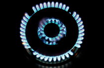 Lit blue double gas ring by Sami Sarkis Photography