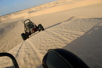 Beach buggies speeding across desert von Sami Sarkis Photography