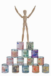 Mannequin on banknotes pyramid by Sami Sarkis Photography
