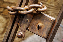 Rusty chain on metal gate von Sami Sarkis Photography
