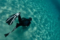 Snorkeller diving by Sami Sarkis Photography