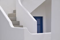 White stairs and blue door by Sami Sarkis Photography