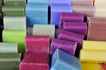 Stacks of colorful soaps in shop by Sami Sarkis Photography