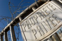 Private property french warning sign with barbed wires by Sami Sarkis Photography