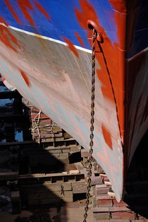 Ship's bow being repaint by Sami Sarkis Photography