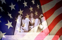 Abraham Lincoln Memorial blended with American flag von Sami Sarkis Photography