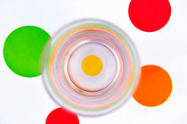 Empty Glass on tablecloth with multi-colored spots
 by Sami Sarkis Photography