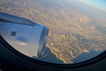 Marseille city from an airplane porthole by Sami Sarkis Photography