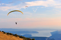 Paragliders flying at sunset by Sami Sarkis Photography