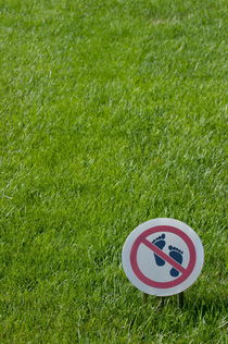 Warning sign on a grassy lawn von Sami Sarkis Photography