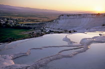 Sunset over the famous 'cotton castle' pools of Pamukkale by Sami Sarkis Photography