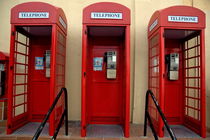 Three old-fashioned public telephone boxes in Gibraltar by Sami Sarkis Photography