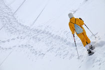 Woman snowshoeing by Sami Sarkis Photography