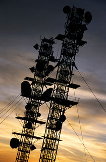 Communications tower at sunset. by Sami Sarkis Photography