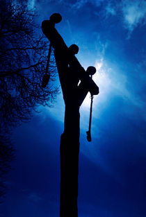 Silhouette of gallows at night by Sami Sarkis Photography