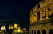 Colosseum illuminated at night and the forums by Sami Sarkis Photography