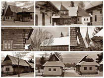 Cottages in Pribylina Collage by Tomas Gregor