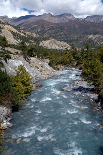 River and Clouds near Manang by serenityphotography