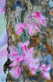 Redbud Texture Painting by Warren Thompson