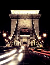 Chainbrigde at night, Budapest by Ines Schäfer