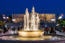 Athens Fountains At Night by Graham Prentice