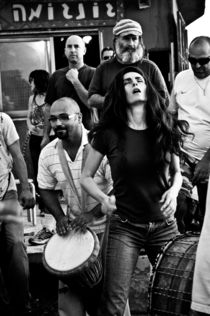 The girl dancing to music drums, Israel by yulia-dubovikova