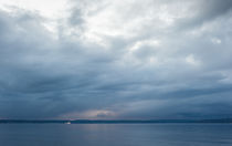 Cloudy blue sky over Puget Sound