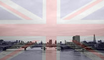 London Skyline Union Jack Flag  by David J French