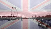 London Skyline Union Jack Flag  by David J French