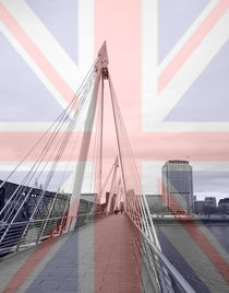 London Skyline Union Jack Flag  by David J French