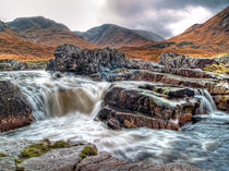 Waterfall On The River Etive von Amanda Finan