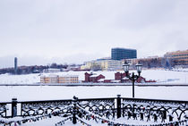 embankment of a city pond in the winter, Russia von yulia-dubovikova