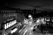 Leeds City Night B&W by James Biggadike