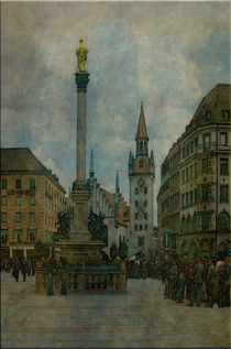 München Marienplatz von Marie Luise Strohmenger