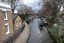 Regents Canal narrow boats by David J French