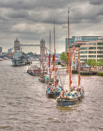 Thames Barges Tower Bridge 2012 von David J French