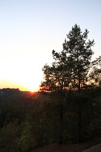 Sonnenuntergang im Elbsandsteingebirge von Wolfgang Dufner