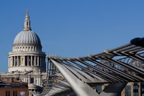 St Pauls Cathedral and the Millenium Bridge  by David Pyatt