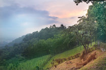 rural farm and mountain scene in antigua guatemala by Charles Harker