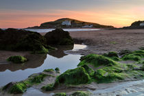 Bigbury-on-Sea and Burgh Island at Sunset von Louise Heusinkveld