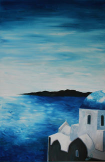 Santorini, Griechenland - Blick auf einen blauen Dom von M.  Bleichner